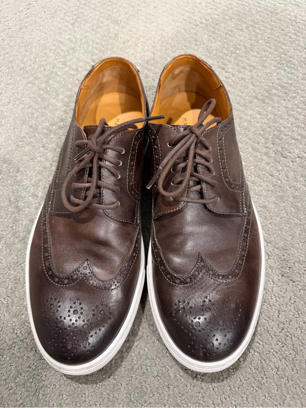 Men's Magnanni Albert Brown Wingtip Leather Casual Dress Shoes Size: 11
